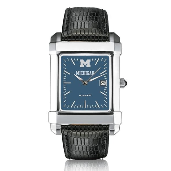 Michigan Men's Blue Quad Watch with Leather Strap Shot #2