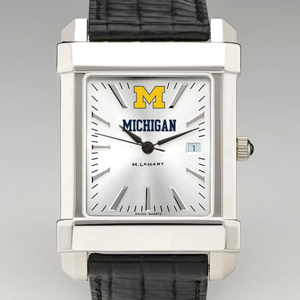 Michigan Men's Collegiate Watch with Leather Strap Shot #1