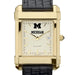 Michigan Men's Gold Quad with Leather Strap