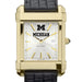 Michigan Men's Gold Watch with 2-Tone Dial & Leather Strap at M.LaHart & Co.
