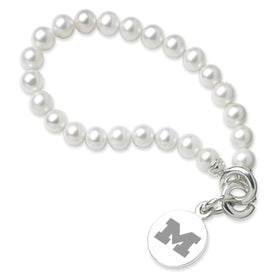 Michigan Pearl Bracelet with Sterling Silver Charm Shot #1