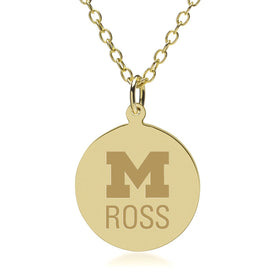 Michigan Ross 14K Gold Pendant &amp; Chain Shot #1
