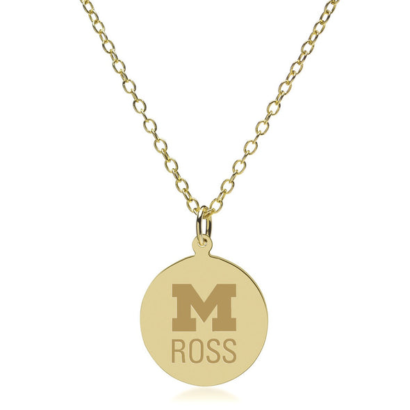 Michigan Ross 14K Gold Pendant &amp; Chain Shot #2