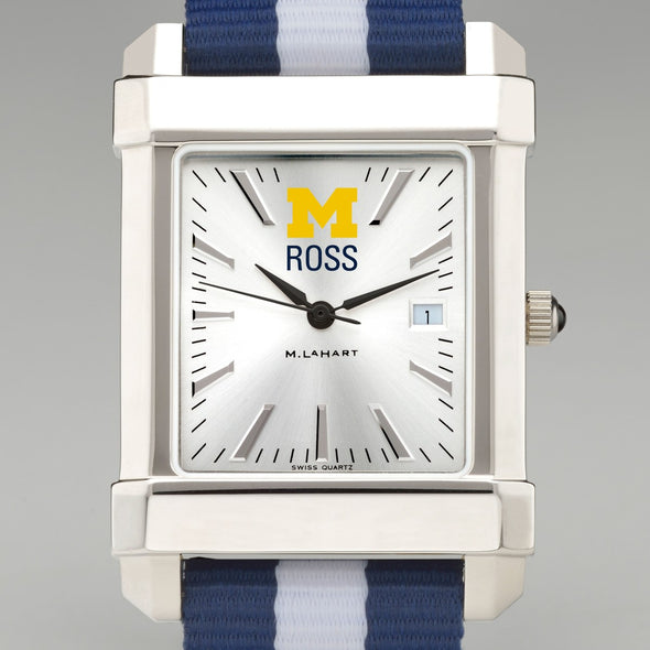 Michigan Ross Collegiate Watch with RAF Nylon Strap for Men Shot #1