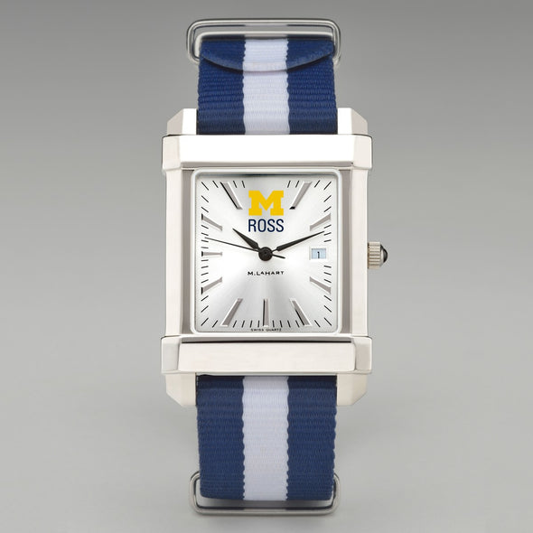 Michigan Ross Collegiate Watch with RAF Nylon Strap for Men Shot #2