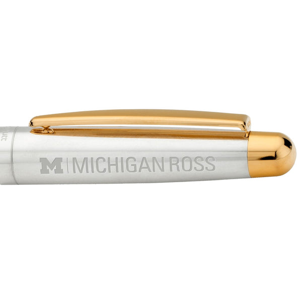 Michigan Ross Fountain Pen in Sterling Silver with Gold Trim Shot #2