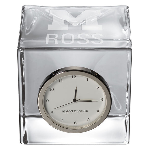 Michigan Ross Glass Desk Clock by Simon Pearce Shot #2