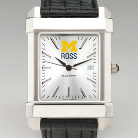 Michigan Ross Men's Collegiate Watch with Leather Strap Shot #1