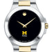 Michigan Ross Men's Movado Collection Two-Tone Watch with Black Dial
