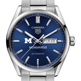 Michigan Ross Men&#39;s TAG Heuer Carrera with Blue Dial &amp; Day-Date Window Shot #1