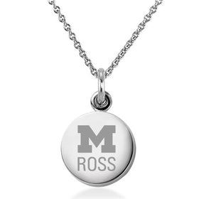 Michigan Ross Necklace with Charm in Sterling Silver Shot #1