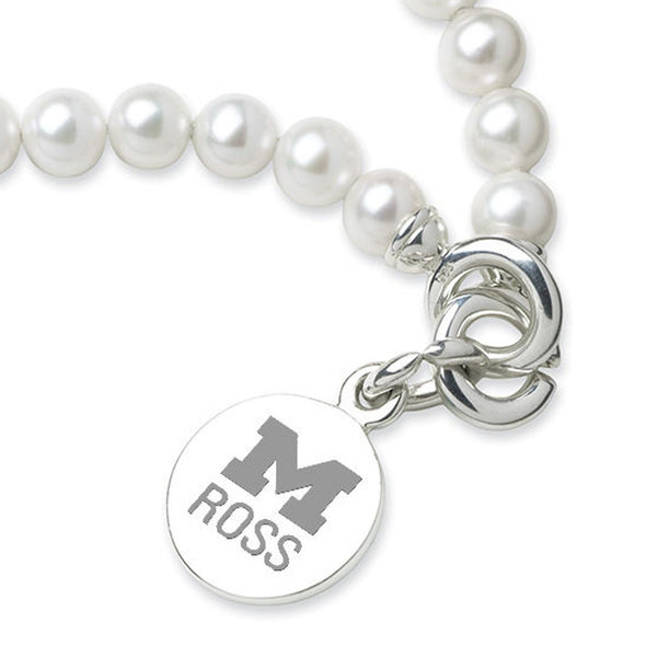 Michigan Ross Pearl Bracelet with Sterling Silver Charm Shot #2