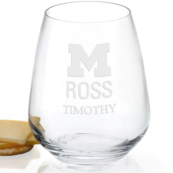Michigan Ross Stemless Wine Glasses - Set of 2 Shot #2