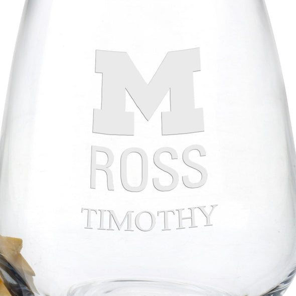 Michigan Ross Stemless Wine Glasses - Set of 4 Shot #3