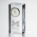 Michigan Ross Tall Glass Desk Clock by Simon Pearce