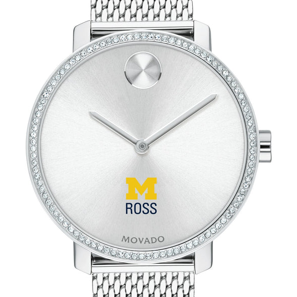 Michigan Ross Women's Movado Bold with Crystal Bezel & Mesh Bracelet Shot #1