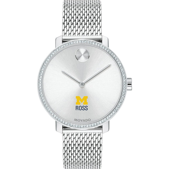 Michigan Ross Women's Movado Bold with Crystal Bezel & Mesh Bracelet Shot #2