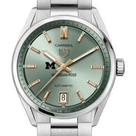 Michigan Ross Women's TAG Heuer Steel Carrera Automatic with Green Dial Shot #1