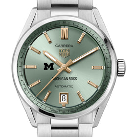 Michigan Ross Women's TAG Heuer Steel Carrera Automatic with Green Dial Shot #1