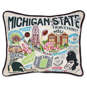 Michigan State Embroidered Pillow Shot #1