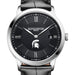 Michigan State Men's Baume et Mercier 40mm Classima Quartz Watch with Black Dial & Black Leather Strap