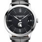Michigan State Men's Baume et Mercier 40mm Classima Quartz Watch with Black Dial & Black Leather Strap Shot #1