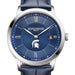 Michigan State Men's Baume et Mercier 40mm Classima Quartz Watch with Blue Dial & Dark Blue Leather Strap