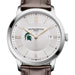Michigan State Men's Baume et Mercier 40mm Classima Quartz Watch with Silver Dial & Dark Brown Leather Strap