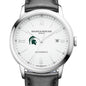 Michigan State Men's Baume et Mercier 42mm Classima Automatic Watch with White Dial & Black Leather Strap Shot #1