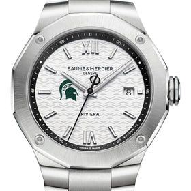 Michigan State Men's Baume et Mercier 42mm Riviera Watch with White Dial & Bracelet Shot #1