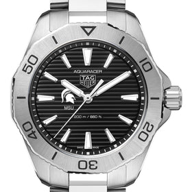 Michigan State Men&#39;s TAG Heuer Steel Aquaracer with Black Dial Shot #1