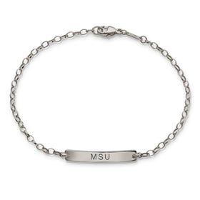 Michigan State Monica Rich Kosann Petite Poesy Bracelet in Silver Shot #1
