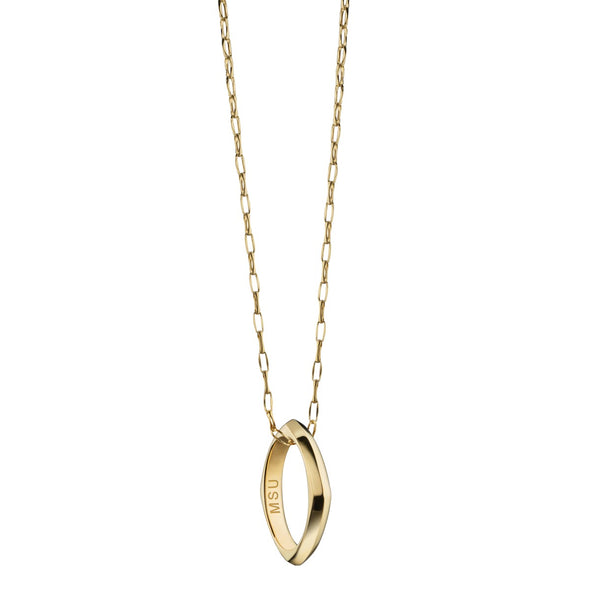 Michigan State Monica Rich Kosann Poesy Ring Necklace in Gold Shot #2