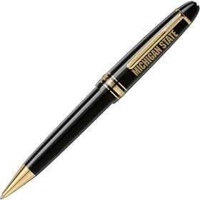 Michigan State Montblanc Meisterstück Midsize Ballpoint Pen in Gold Shot #1