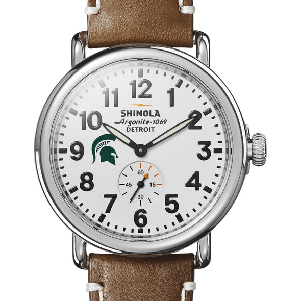 Michigan State Shinola Watch, The Runwell 41mm White Dial Shot #1