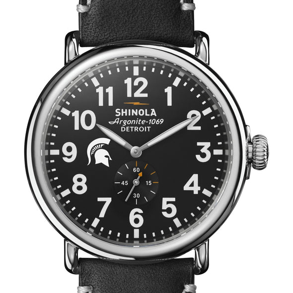 Michigan State Shinola Watch, The Runwell 47 mm Black Dial Shot #1
