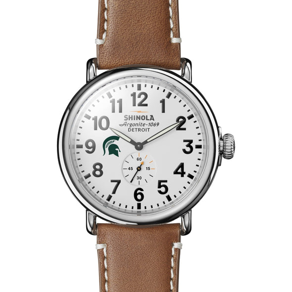 Michigan State Shinola Watch, The Runwell 47 mm White Dial Shot #2