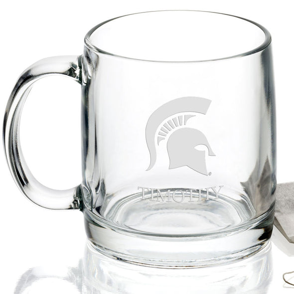 Michigan State University 13 oz Glass Coffee Mug Shot #2