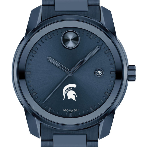 Michigan State University Men&#39;s Movado BOLD Blue Ion with Date Window Shot #1