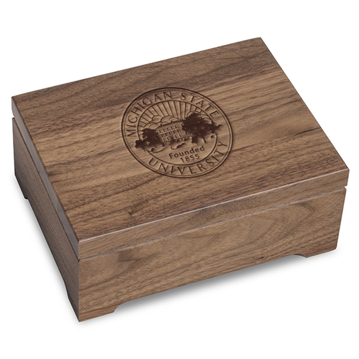 Michigan State University Solid Walnut Desk Box | M.LaHart & Co.