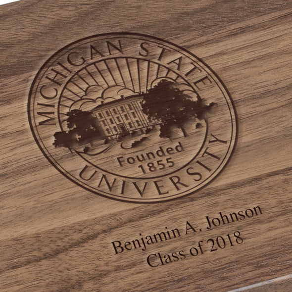 Michigan State University Solid Walnut Desk Box Shot #3