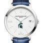 Michigan State Women's Baume et Mercier 36.5mm Classima Watch with White Dial & Blue Leather Strap Shot #1