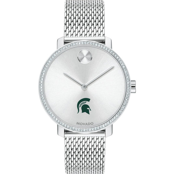 Michigan State Women's Movado Bold with Crystal Bezel & Mesh Bracelet Shot #2