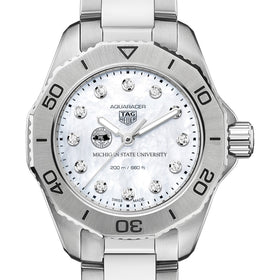 Michigan State Women&#39;s TAG Heuer Steel Aquaracer with Diamond Dial Shot #1