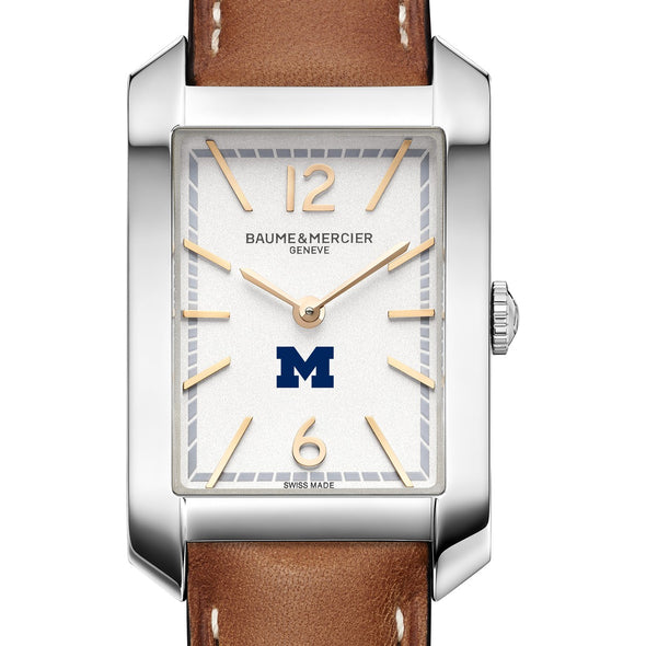 Michigan Women's Baume et Mercier 35X22mm Hampton Watch with Silver Dial & Tan Leather Strap Shot #1