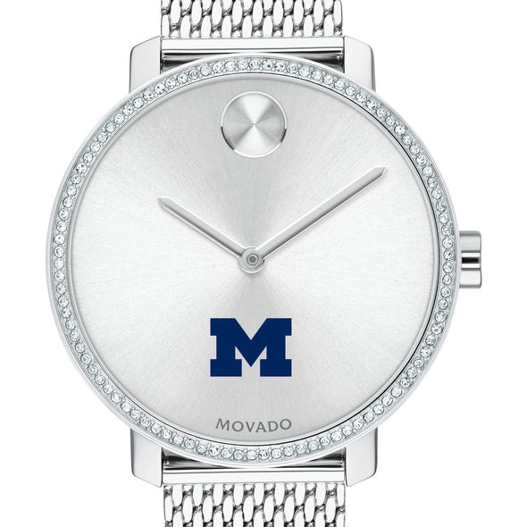 Michigan Women's Movado Bold with Crystal Bezel & Mesh Bracelet Shot #1