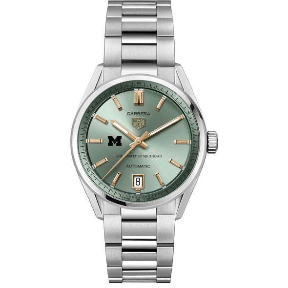 Michigan Women's TAG Heuer Steel Carrera Automatic with Green Dial Shot #2
