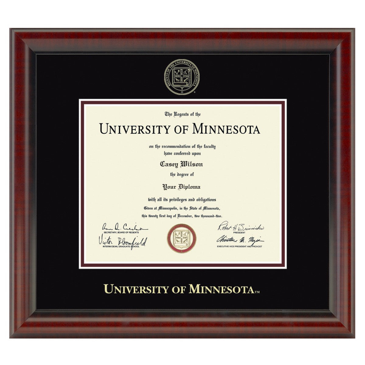 Minnesota Diploma Frame - Excelsior - Graduation Gift Selection