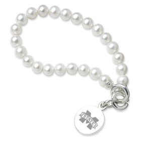 Mississippi State Pearl Bracelet with Sterling Silver Charm Shot #1