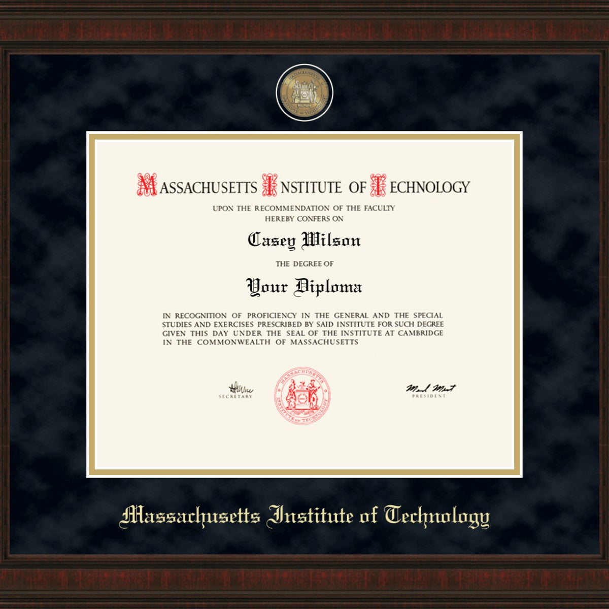 MIT Diploma Frame - Excelsior - Graduation Gift Selection | M.LaHart & Co.